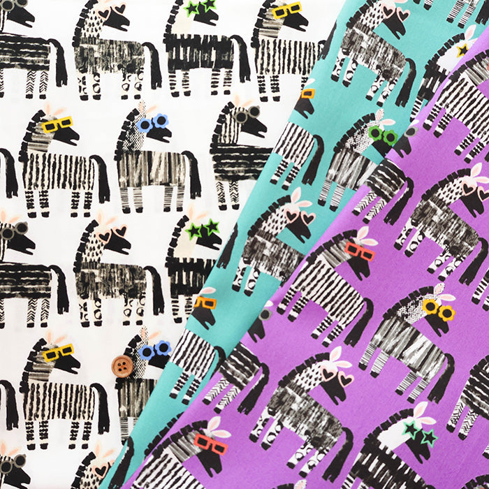 Cotton Broad Fabric - Playful Zebra - nomura tailor