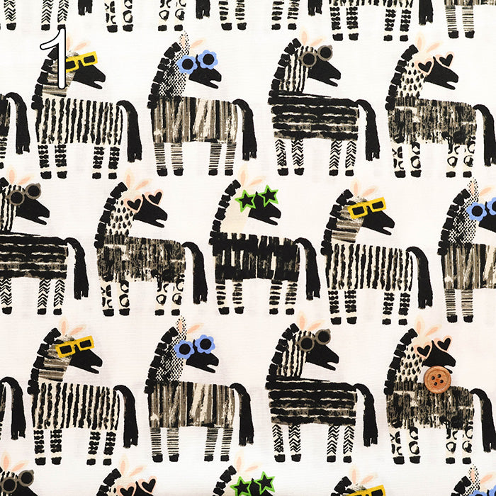 Cotton Broad Fabric - Playful Zebra - nomura tailor