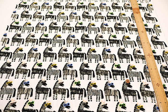 Cotton Broad Fabric - Playful Zebra - nomura tailor