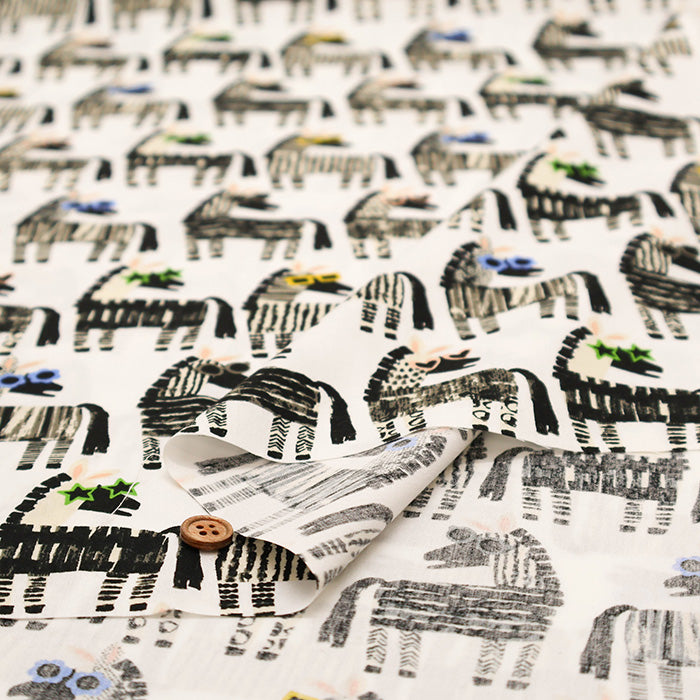 Cotton Broad Fabric - Playful Zebra - nomura tailor