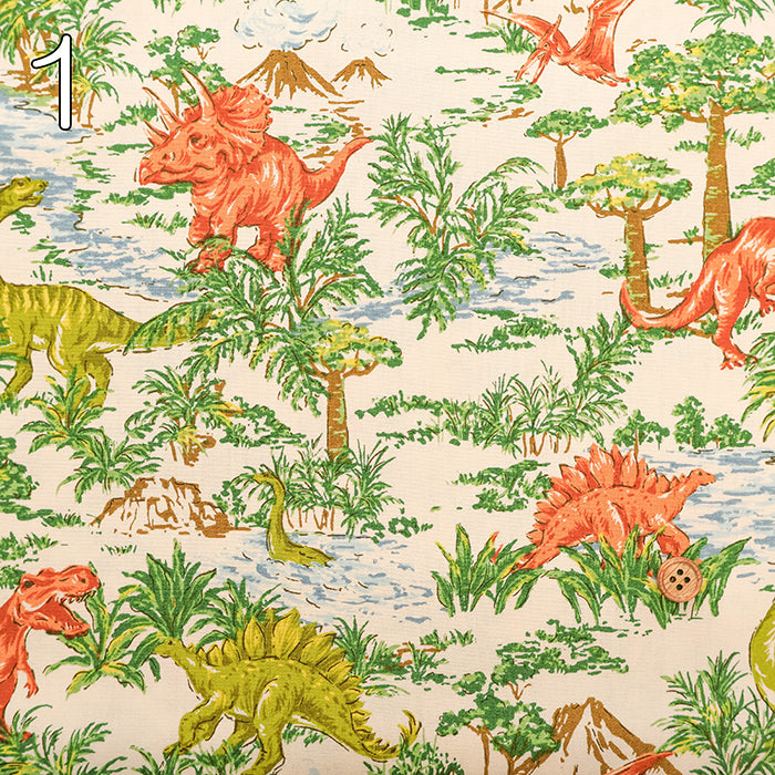 Cotton Broad Fabric - Vintage Dinosaur - nomura tailor