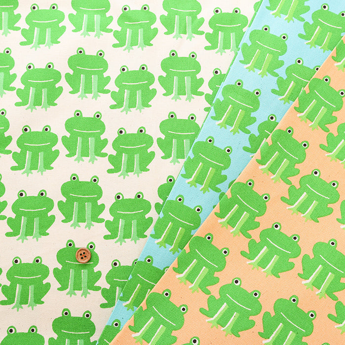 Cotton Oxford Fabric - Peeking Frog - nomura tailor