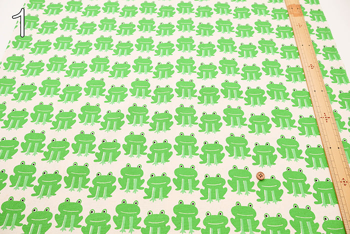 Cotton Oxford Fabric - Peeking Frog - nomura tailor