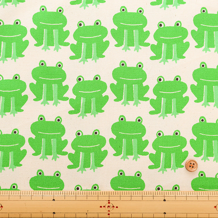 Cotton Oxford Fabric - Peeking Frog - nomura tailor