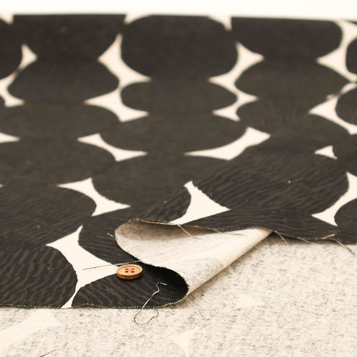 C/L Canvas Print Fabric - Striped Dot - nomura tailor