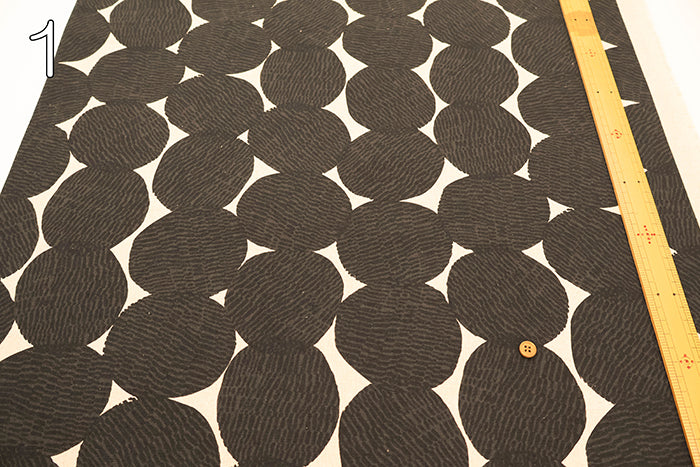 C/L Canvas Print Fabric - Striped Dot - nomura tailor