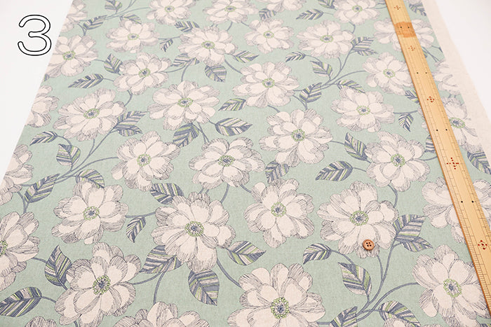 C/L Canvas Print Fabric - Peony - nomura tailor