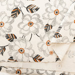 C/L Canvas Print Fabric - Peony - nomura tailor