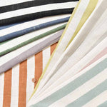 Cotton Linen-Like Slub Print Fabric - Stripe - nomura tailor
