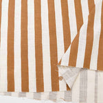 Cotton Linen-Like Slub Print Fabric - Stripe - nomura tailor