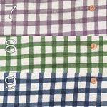 Cotton Linen-Like Slub Print Fabric - Check - nomura tailor