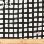 Cotton Linen-Like Slub Print Fabric - Check - nomura tailor