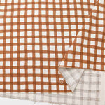 Cotton Linen-Like Slub Print Fabric - Check - nomura tailor