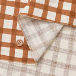Cotton Linen-Like Slub Print Fabric - Check - nomura tailor