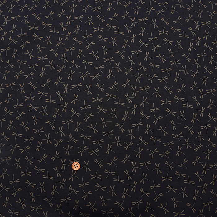 Cotton Muslin Japanese Print Fabric - Dragonfly - nomura tailor