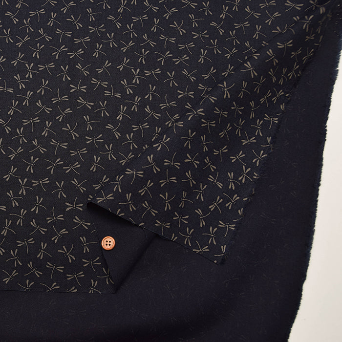 Cotton Muslin Japanese Print Fabric - Dragonfly - nomura tailor