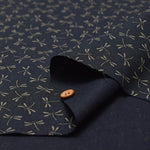 Cotton Muslin Japanese Print Fabric - Dragonfly - nomura tailor
