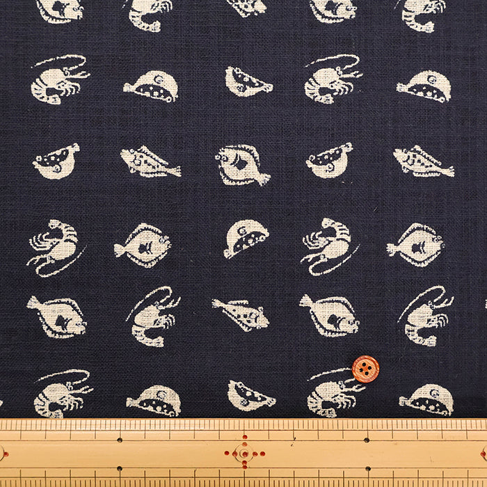 Cotton Irregular Yarn Cross Fabric - Fish - nomura tailor