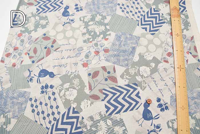 C/L muslin Print Fabric - Patchwork Style Flower - nomura tailor