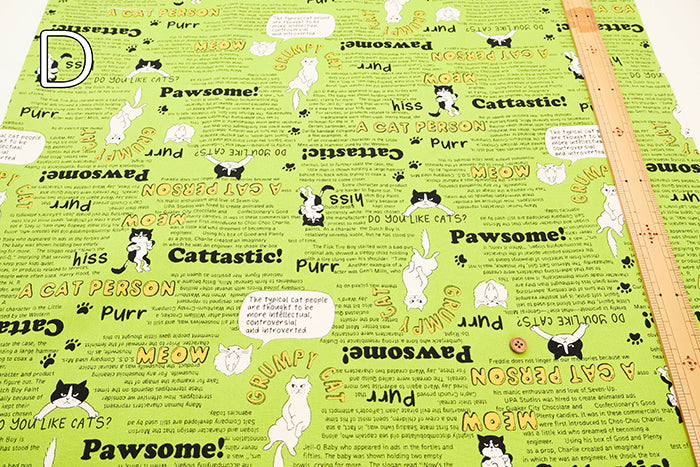 Cotton Oxford Fabric - Nyanko Newspaper - nomura tailor