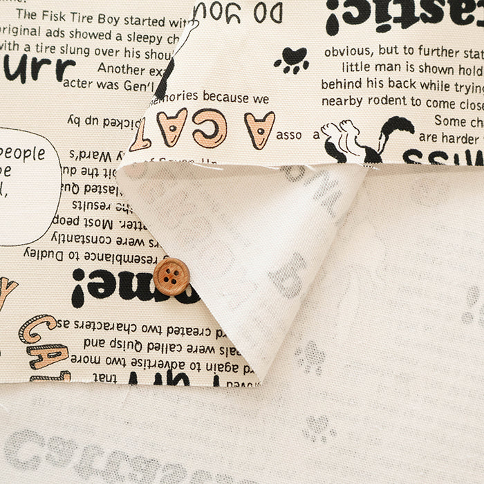 Cotton Oxford Fabric - Nyanko Newspaper - nomura tailor