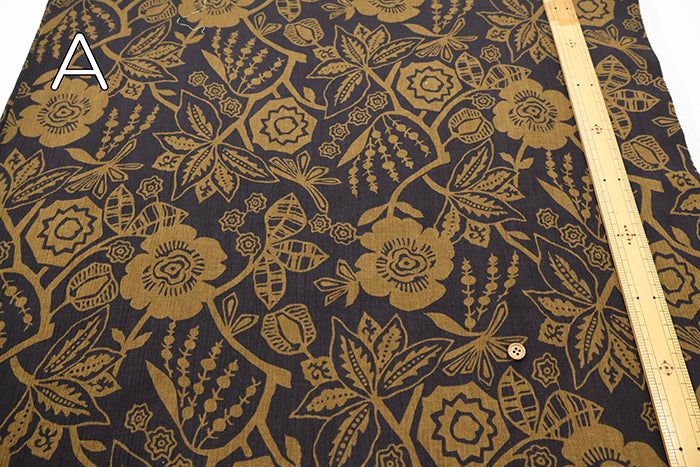 Cotton Takashima Crepe Printed Fabric - Flower - nomura tailor