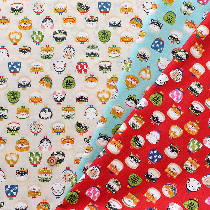Cotton Scare Printed Fabric - Wanko-da-Wa Coin Purse - nomura tailor