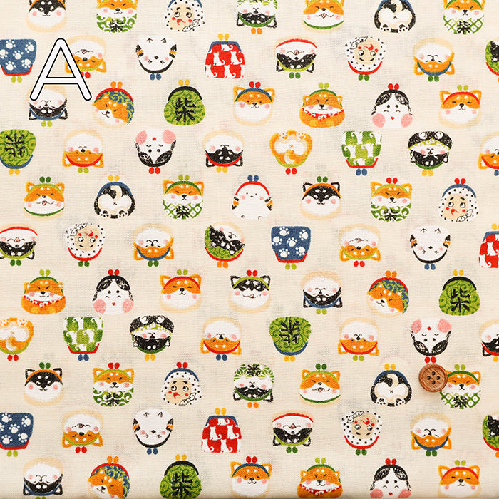 Cotton Scare Printed Fabric - Wanko-da-Wa Coin Purse - nomura tailor