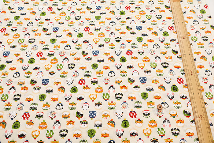 Cotton Scare Printed Fabric - Wanko-da-Wa Coin Purse - nomura tailor