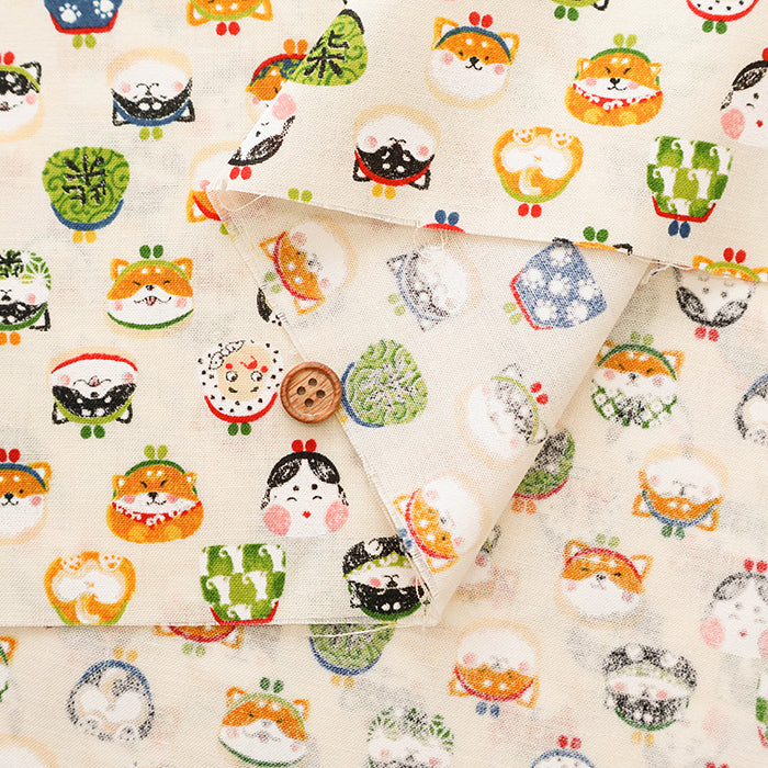 Cotton Scare Printed Fabric - Wanko-da-Wa Coin Purse - nomura tailor