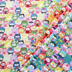 Cotton Scare Printed Fabric - Wanko-da-Wa Daruma Dog - nomura tailor