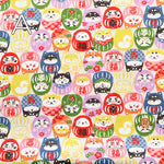 Cotton Scare Printed Fabric - Wanko-da-Wa Daruma Dog - nomura tailor