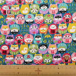 Cotton Scare Printed Fabric - Wanko-da-Wa Daruma Dog - nomura tailor