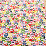 Cotton Scare Printed Fabric - Wanko-da-Wa Daruma Dog - nomura tailor