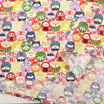 Cotton Scare Printed Fabric - Wanko-da-Wa Daruma Dog - nomura tailor