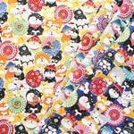 Cotton Scare Printed Fabric - Wanko-da-Wa Umbrella Dog - nomura tailor