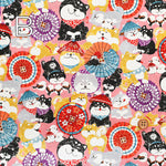 Cotton Scare Printed Fabric - Wanko-da-Wa Umbrella Dog - nomura tailor