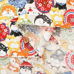 Cotton Scare Printed Fabric - Wanko-da-Wa Umbrella Dog - nomura tailor