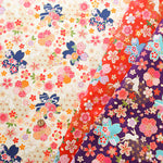 Cotton Scare Printed Fabric - Kinka Story - Rabbit and Cherry Blossoms - nomura tailor