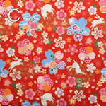 Cotton Scare Printed Fabric - Kinka Story - Rabbit and Cherry Blossoms - nomura tailor