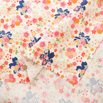 Cotton Scare Printed Fabric - Kinka Story - Rabbit and Cherry Blossoms - nomura tailor
