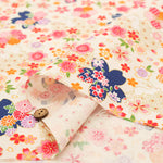 Cotton Scare Printed Fabric - Kinka Story - Rabbit and Cherry Blossoms - nomura tailor