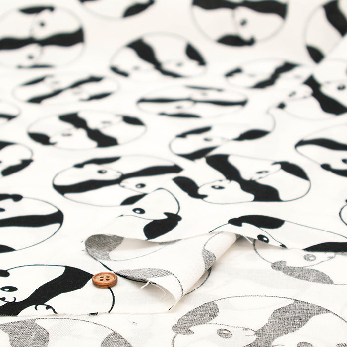 Cotton Muslin printed Fabric - Panda - nomura tailor