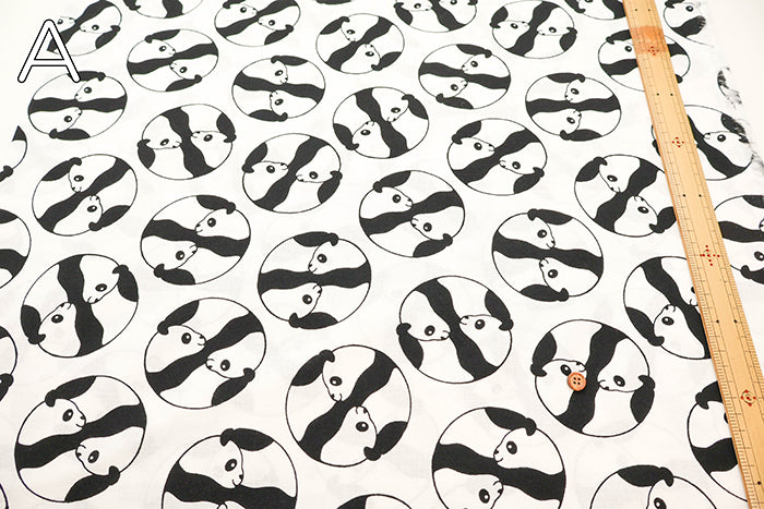 Cotton Muslin printed Fabric - Panda - nomura tailor