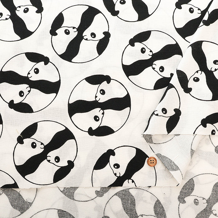 Cotton Muslin printed Fabric - Panda - nomura tailor
