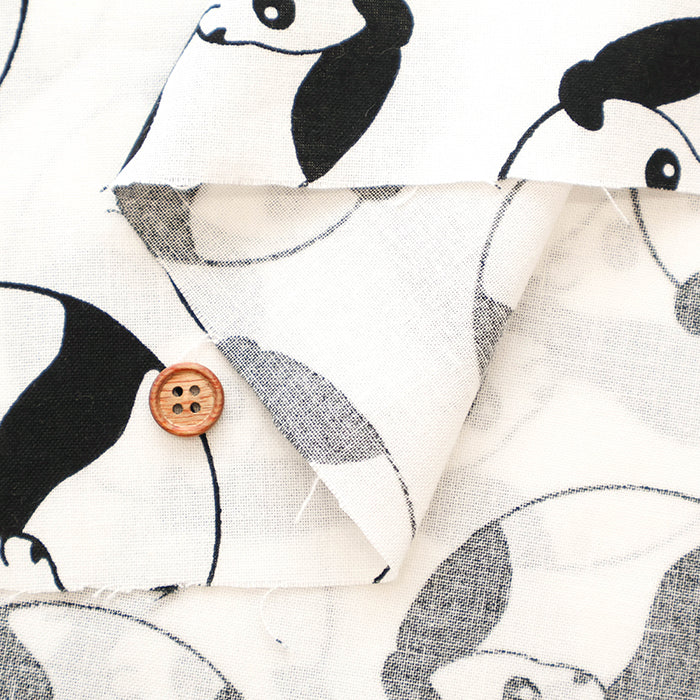 Cotton Muslin printed Fabric - Panda - nomura tailor