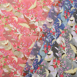 Cotton Muslin Lame (Glitter) Fabric - Crane - nomura tailor