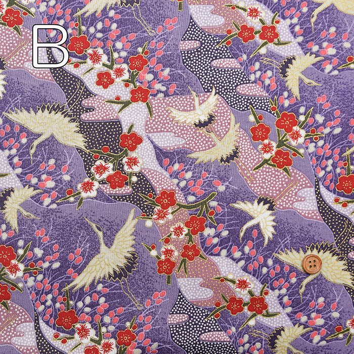 Cotton Muslin Lame (Glitter) Fabric - Crane - nomura tailor