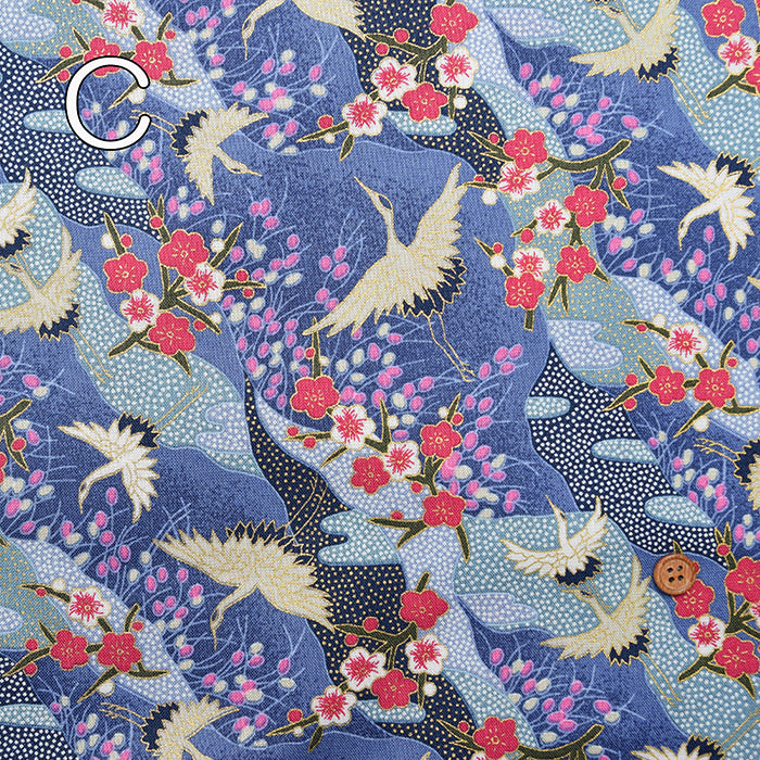 Cotton Muslin Lame (Glitter) Fabric - Crane - nomura tailor