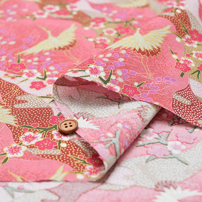 Cotton Muslin Lame (Glitter) Fabric - Crane - nomura tailor
